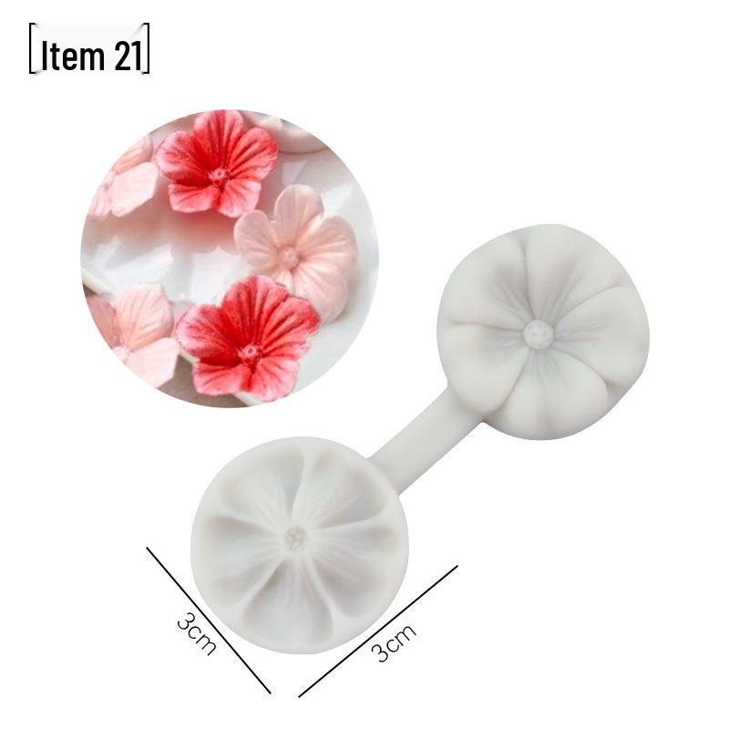 Blütenblatt Silikon Fondant Form Set - Lebensmittelqualität für Baum- und Blumenprägung.