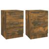 VidaXL Tables de chevet 2 pcs Chêne fumé 38x35x56 cm Bois d'ingénierie 815322