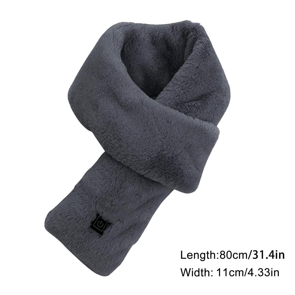 Electric Heated Scarf USB Charging Soft Heating Neck Wrap Winter Electric Scarf with 3 Temperature Settings for Women