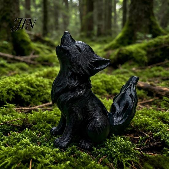Minimalist Interior Ornament 3D Printing Ornament, Howling Moon Wolf Tabletop Figurine, Eco-friendly PLA Miniature Statue Matte Finish Desktop