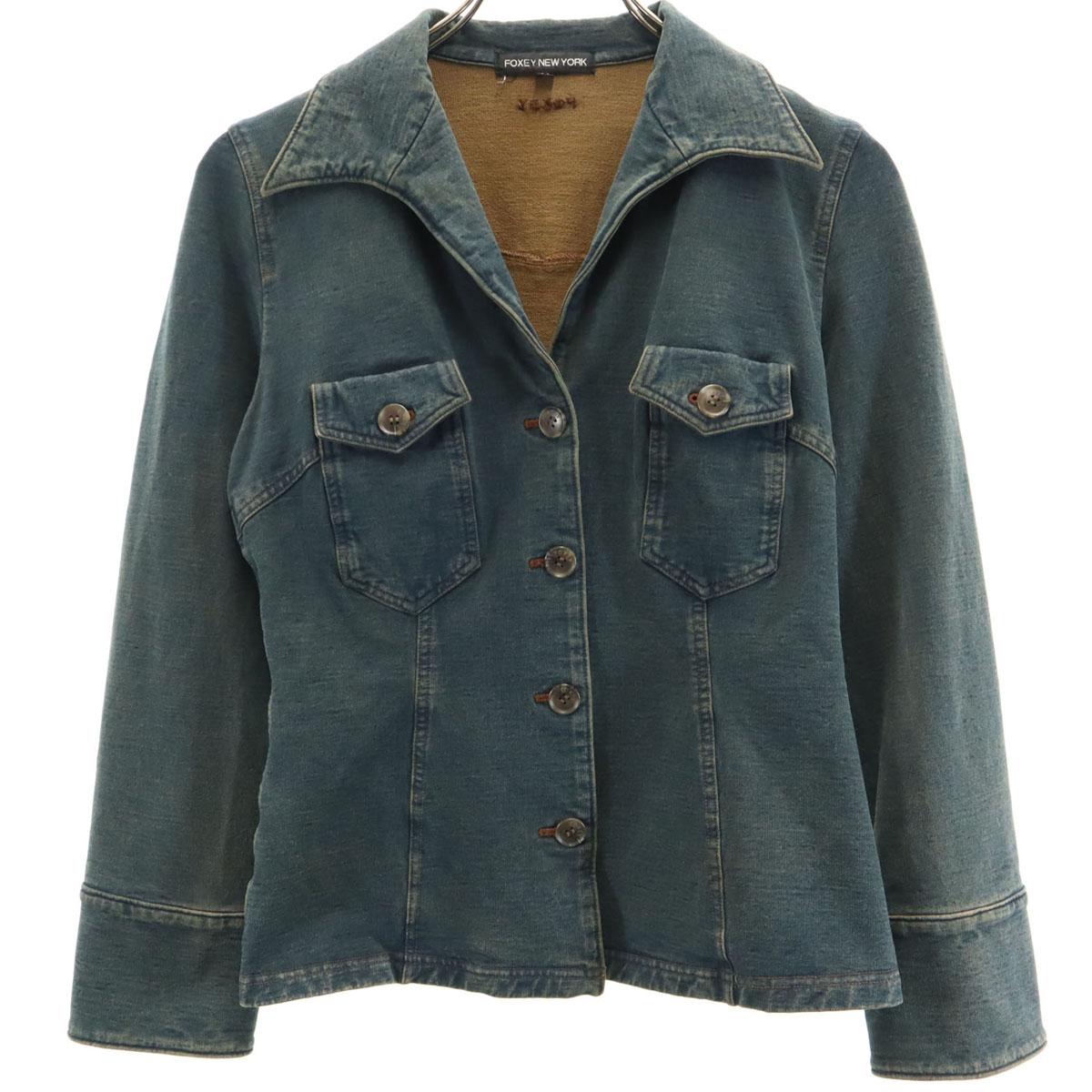 

FOXEY NEW YORK сделано в Японии Жакет 38 Синий Женский Б/у