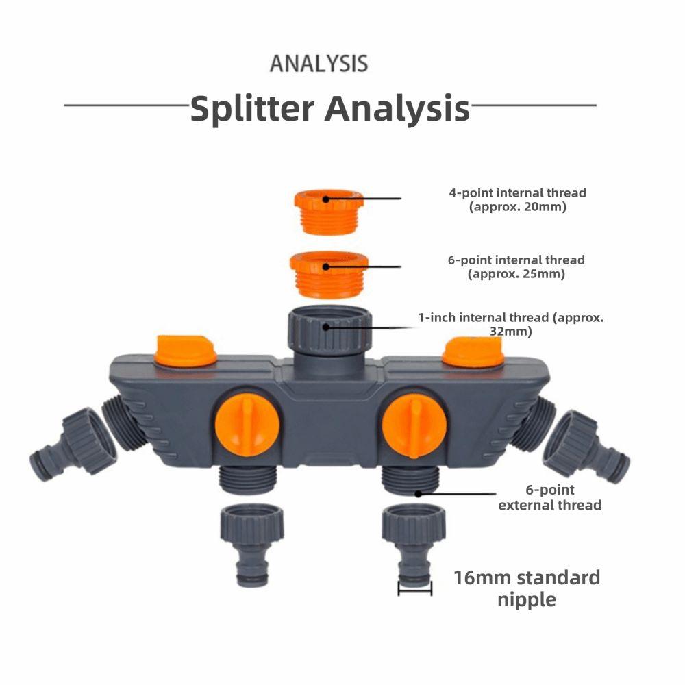 Four Independent Switches Hose Diverter Faucet Hose Connector One In Four Out  Outdoor Watering