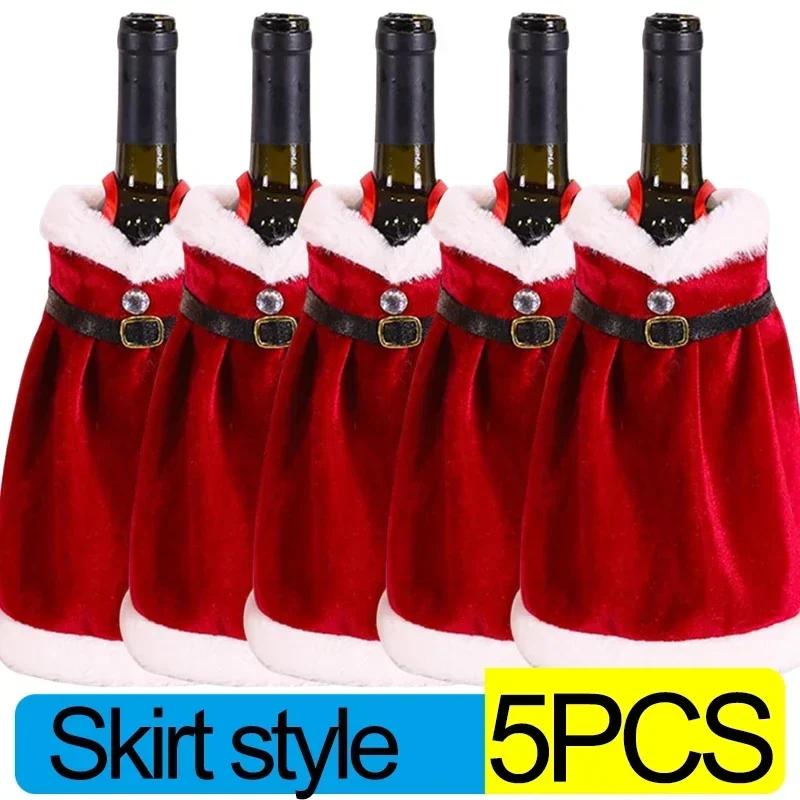 Christmas Wine Bottle Cover Merry Christmas Decor For Home 2026 Navidad Noel Natal Ornaments Xmas Gift Happy New Year Wholesale