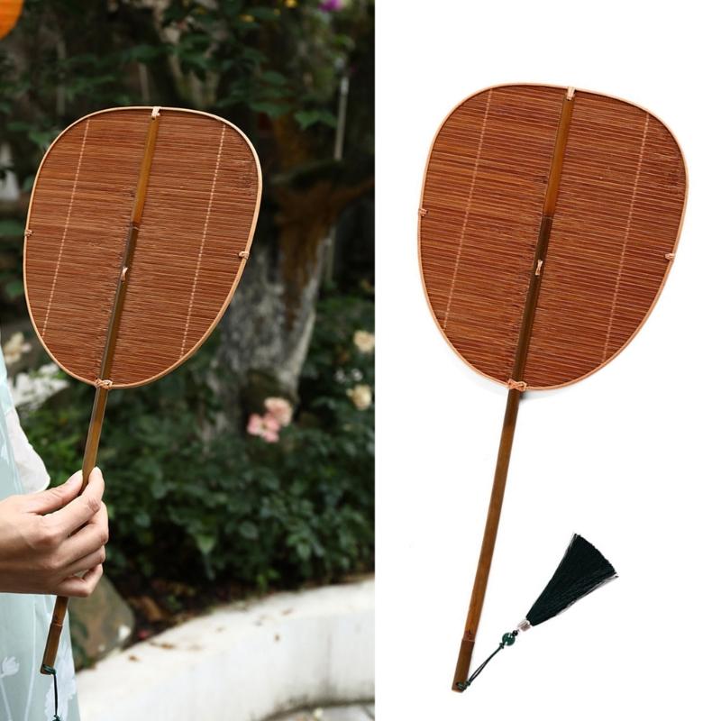 Hand Woven Handheld Fan Chinese Styles Bamboos Fan Waist Fan for Party Wedding Dance Performances Home Decorations