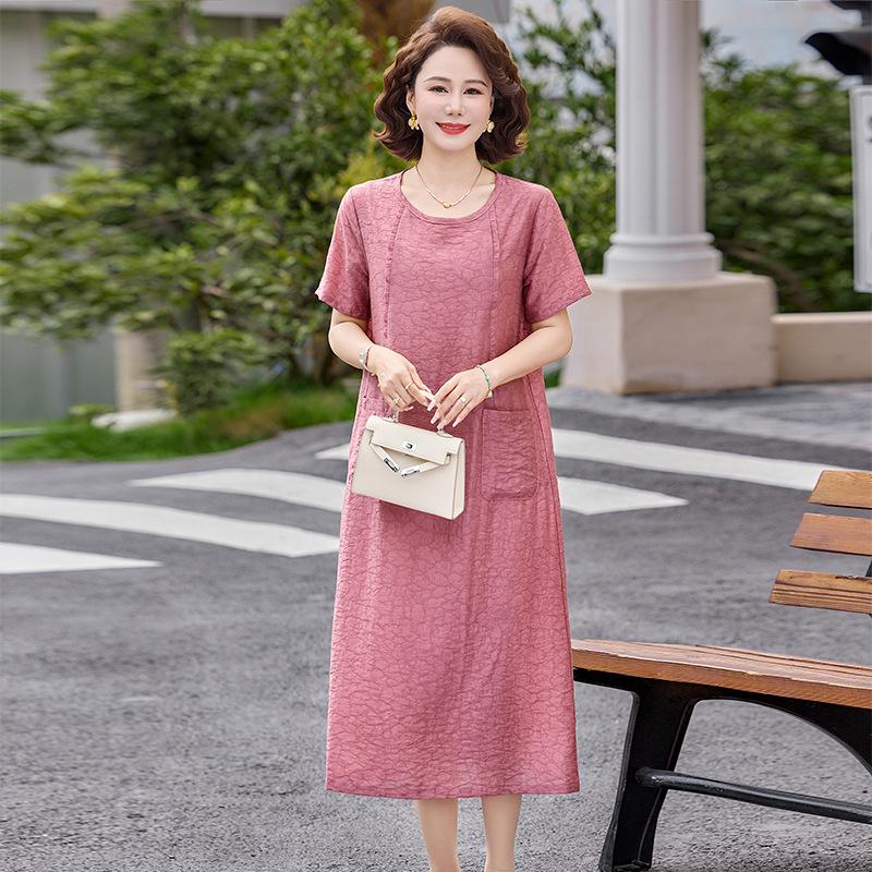 Elegant Plus Size Slimming Dress for Mothers - Summer 2026 Collection 3XL (125-140 jin)