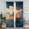 O-One-pieceS Tulle for Bedroom Halloween Decoration Blackout Curtains for Camera Partition Window Curtain Elegant Room Curtains
