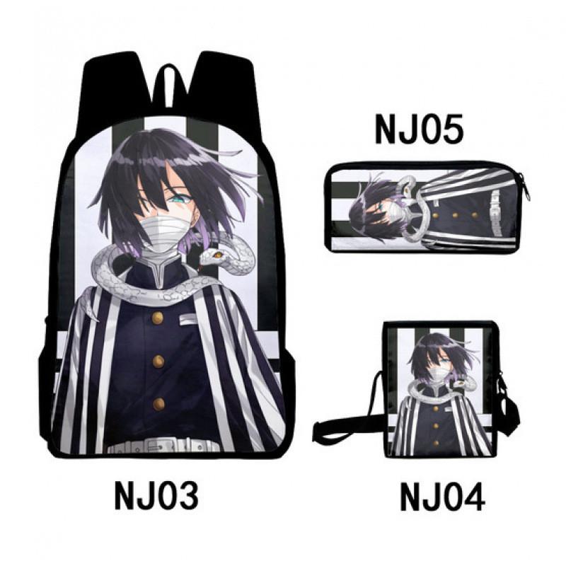 Demon Slayer Kimetsu No Yaiba Backpack Set With Breathable Polyester For School And Travel