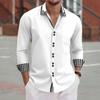 New Fashion Men's Spring Autumn Plaid Color Block Business Slim Fit Casual Shirt