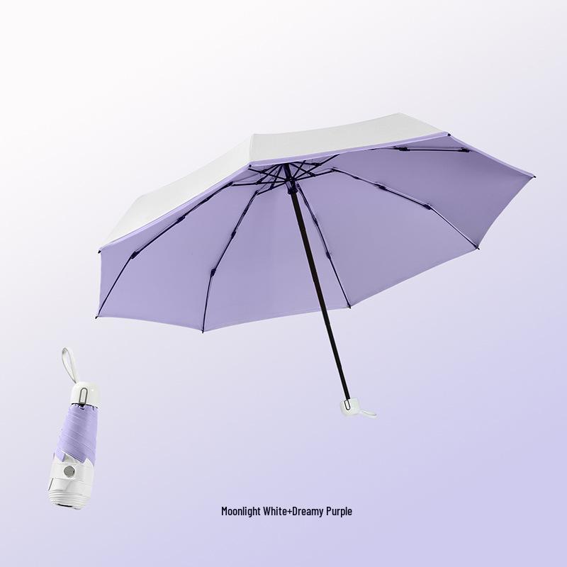 Ultralight Five-Fold Pocket Umbrella: Mini Black Glue Sunshade for Rain or Shine