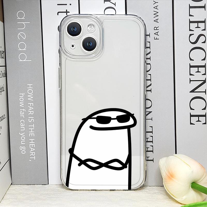 F-Flork Funny Meme Couple Phone Case for IPhone 15 14 13 Pro Max 16 13 12 11 Mini 7 8 15 14Plus SE 2020 X XS XR Clear Soft Cover