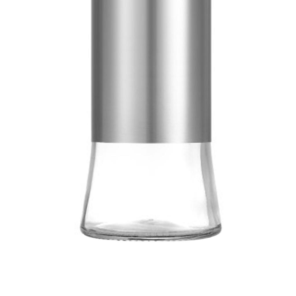 Glass Oil Bottle with Stainless Steel Shell Kitchen Cooking Press Controllable Condiments Storage Supplies S