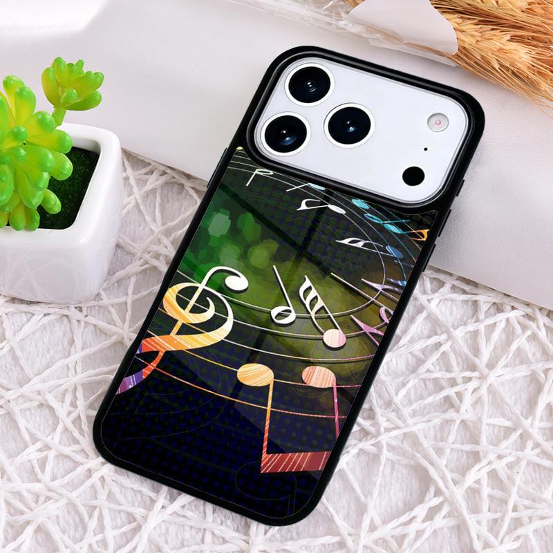 Music Notes Shockproof Phone Case for iPhone 17 Air 16e 15 11 12 14 13 Pro Max Cover Coque