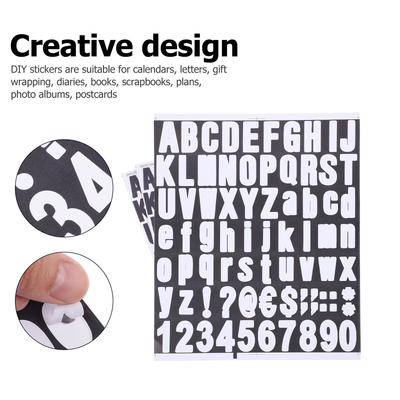10pcs 10 Sheets Adhesive Letter Stickers Alphabet Number Decals For Craft Scrapbooking Diy Home Office Address Signs Label Decor