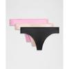 Lullulemon Invisiwear Mid-Rise Thong Underwear *3 Pack Blk Swot Mysh