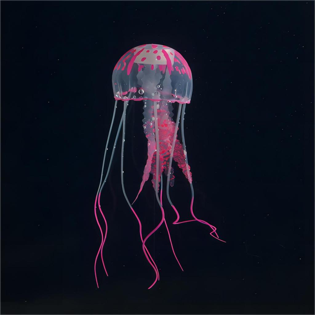 1 Stück künstliche fluoreszierende Qualle Aquarium Dekoration Silikon Fischtank Simulation Landschaft Goldfischtank Landschaftsgestaltung