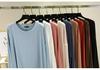 Women's Loose Modal Cotton Long Sleeve Top - Spring/Summer Plus Size Lightweight Slimming Round Neck Solid Color Base Layer.