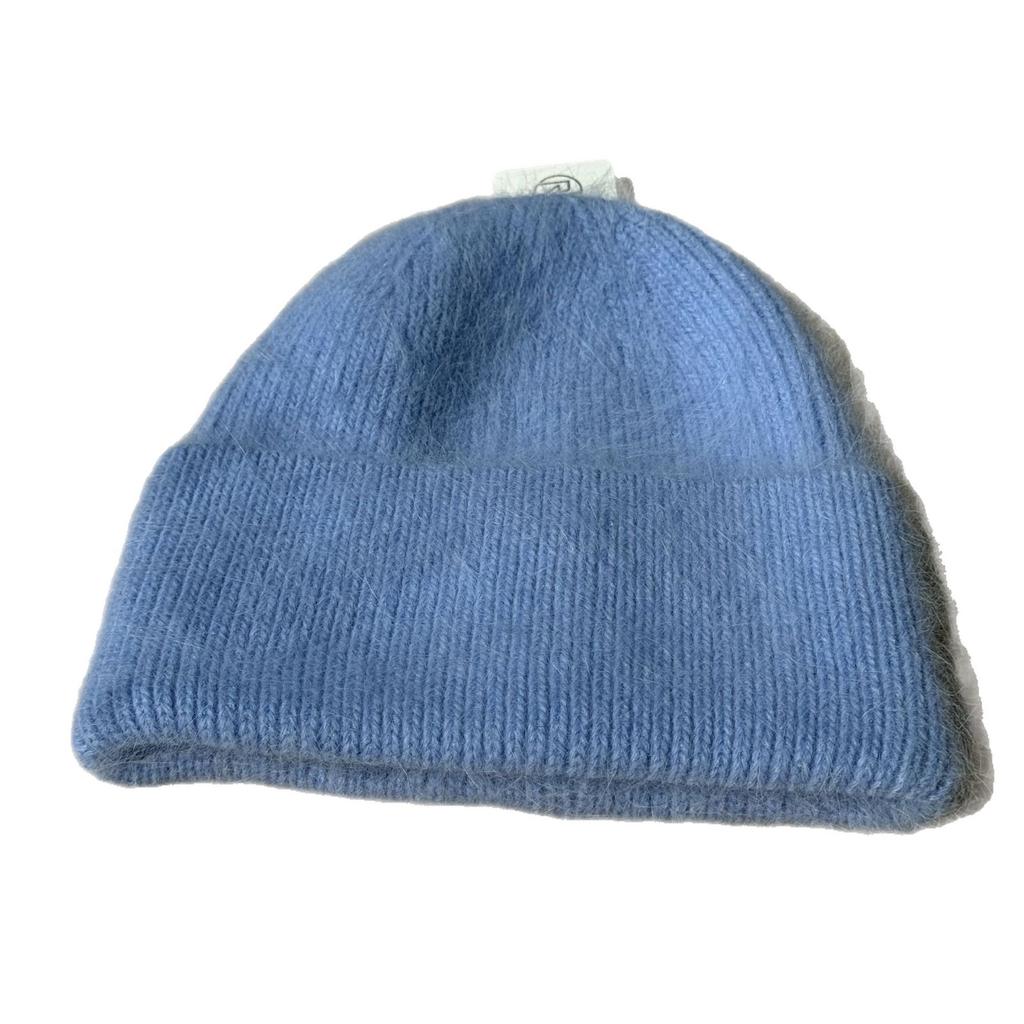 Rabbit Fur Knitted Hat for Women In Autumn and Winter Fashion Versatile Warm Ear Protection Hat Showing Face Small Temperament Wool Hat Trend