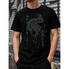 Men's Black Short Sleeve T-Shirt With No Gods No Kings Graphic And Viking Ravens, Soft Cotton Crew Neck Tee For Streetwear