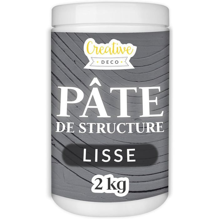 Pâte De Structure CREATIVE DECO | Lisse 2kg Gris Foncé | Pâte À Relief Pour Peinture Acrylique | Pâte Texturée | Effet 3D