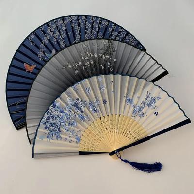 Nuovo Stile Vintage Ventaglio Pieghevole in Seta Modello Cinese Giapponese Artigianato Artistico Regalo Decorazioni per la Casa Ornamenti Ventaglio a Mano per Danza