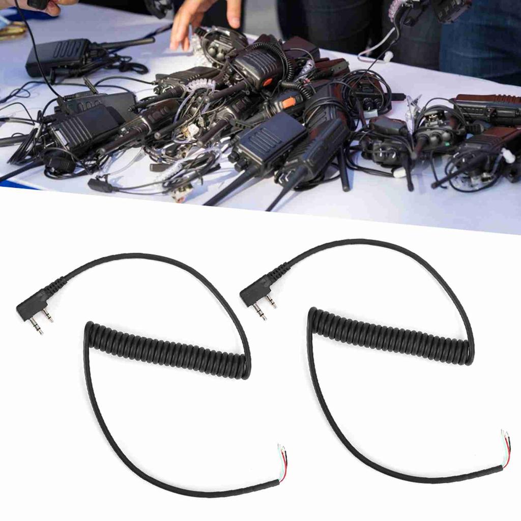 2PCS 2 Pins 4 Wires Speaker Mic Cable Line Supplies for Baofeng UV5R for Kenwood TK370