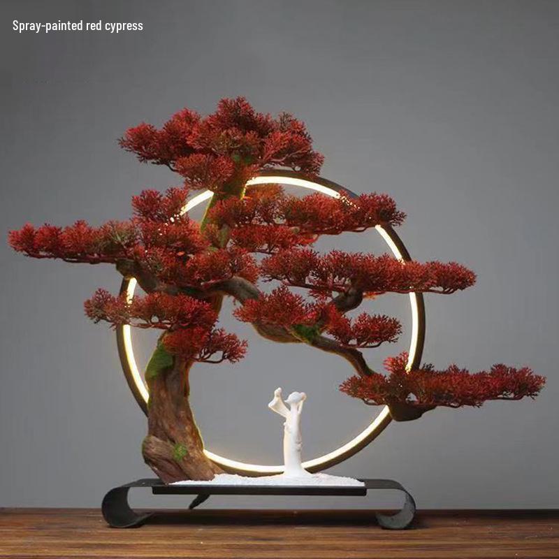 Ramură Artificială de Pin cu Frunze de Arțar și Accente de Chiparos