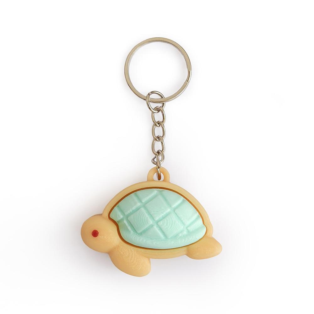 Mini Turtle Clicker Keychain Cute Animal Fidget Sensory Toy Button Clicker Keyring Venting Toys
