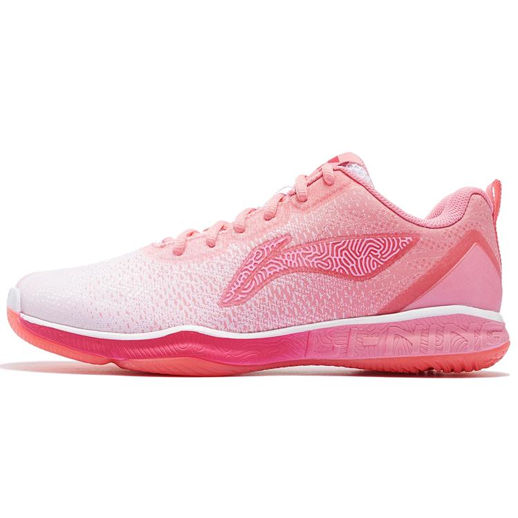 

New LiNing Cushioned Anti Slip Wear Resistant Breathable Lightweight Low Top Badminton Shoes Women s Pink AYTP022-14 35