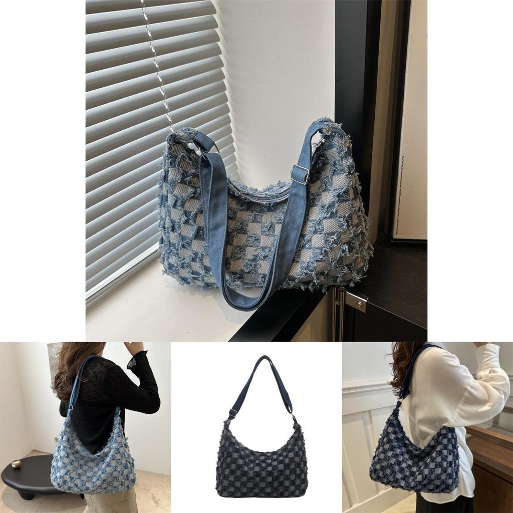 Stilvolle 2024 Neue Canvas Schulter-Crossbody-Tote-Tasche Trendige Handtasche mit großem Fassungsvermögen