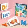Wooden Educational Card Set Toys Children Alphabet Number Matching Games Gift