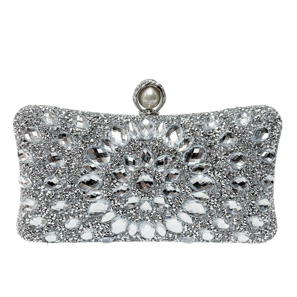 Diamond-studded Evening Bag for Ladies, Fashionable Handbag, Light Luxury Crossbody Bag, Glittering Diamond Clutch Bag