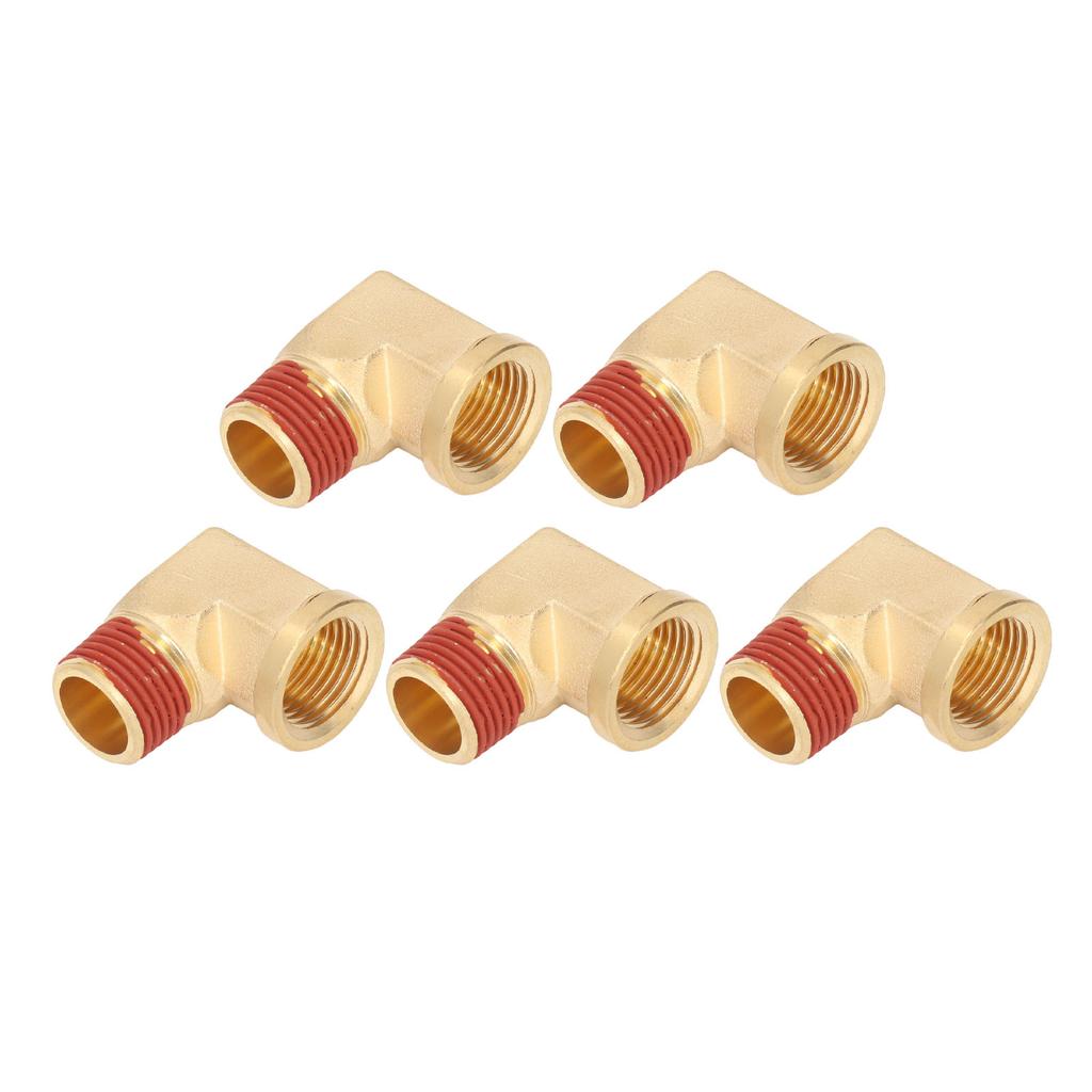 5PCS Elbow Brass Pipe Fitting Solid Brass 1 2in NPT Male To Female 90 Degrees  Pipe Elbow Fitting with Leak Proof