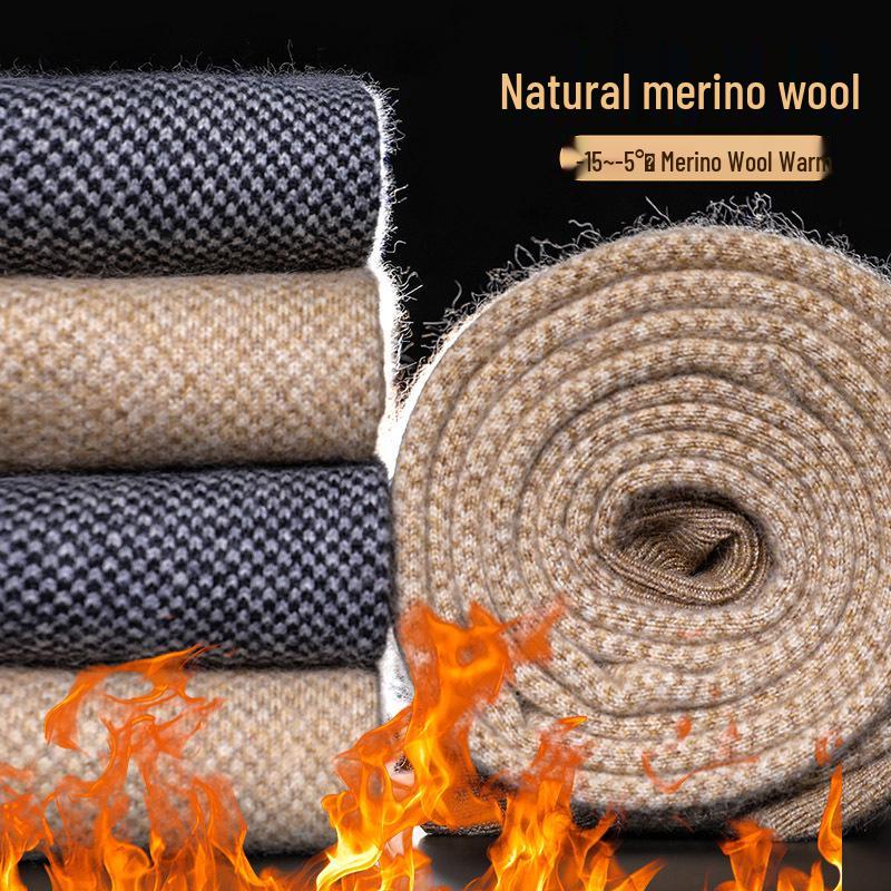 Unisex High-Waisted Wool Blend Pants - Thick, Heat-Generating, Slim-Fit Inner Layer for Warmth