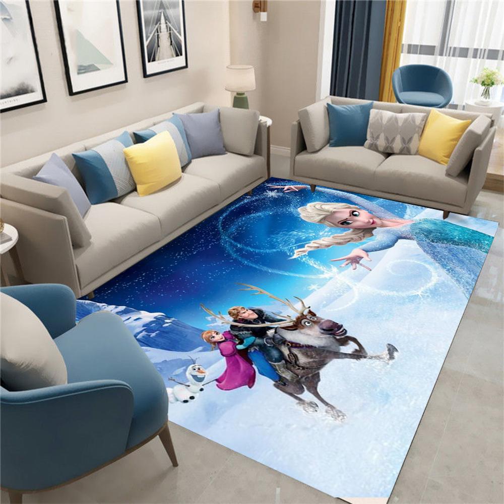 Tapete de Área Floco de Neve Elsa Congelada para Decoração de Quarto de Meninas, Tema Princesa, Quarto de Bebê, Sala de Jogos, Tapete Macio de Chão, Presente para Crianças Fãs