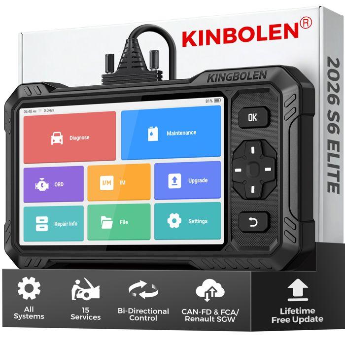Diagnostický kufr pro auto OBD2 - KINGBOLEN - S6 Elite - Obousměrný - 15+ specializovaných funkcí - Obrazovka 6,2"