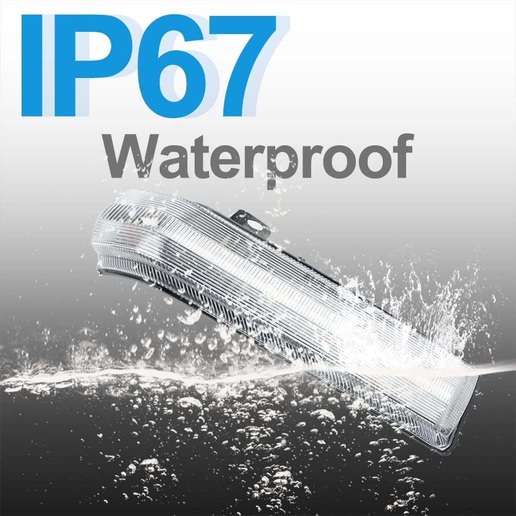 LED Side Mirror Marker Lights for 2015-2022 Ram ProMaster City SLT Tradesman Base Dynamic Amber LED Turn Signal Lamps Clear Lens Left Right Ourside