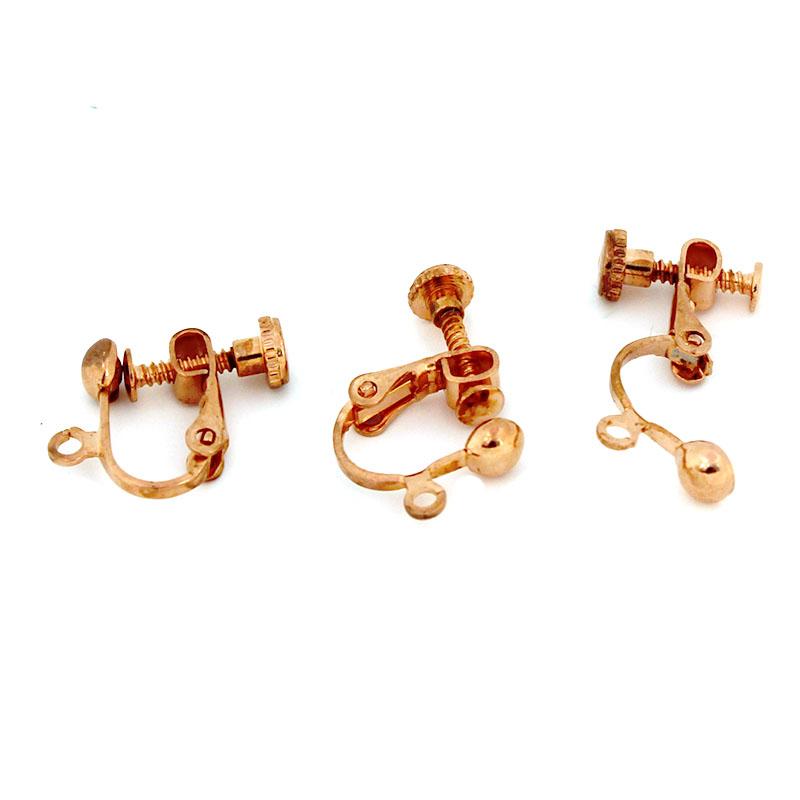 10Pcs Brass Screw Ear Clip-on Earring Converter Ear Cuffs No Piercing DIY Earring Findings Jewelry Making Supplies