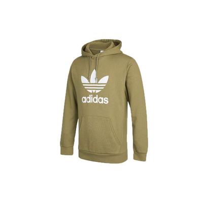 adidas Felpa con cappuccio Originals Trifoglio con stampa logo grande Uomo Felpa con cappuccio Verde HE4952