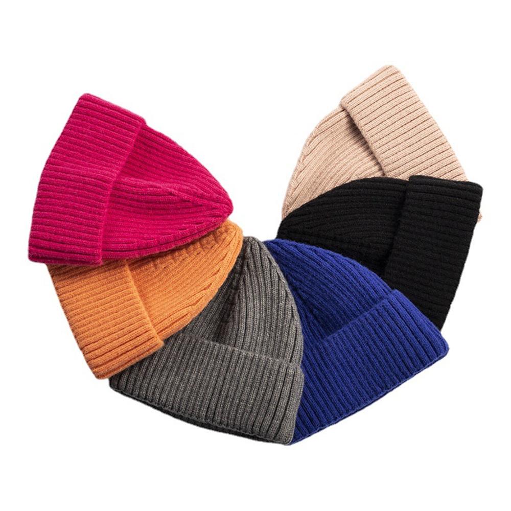 Custom Cute Luxury Warm 100% Lambs Wool Knitted Unisex Beanie Hats for Business & Travel with Hand Drawn Logo