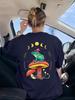 Goblincore Froschmagier auf Pilz Drucke T-Shirts Damen Sommer Kurzarm Tops Weiche T-Shirts Basics Locker Damen Streetwear