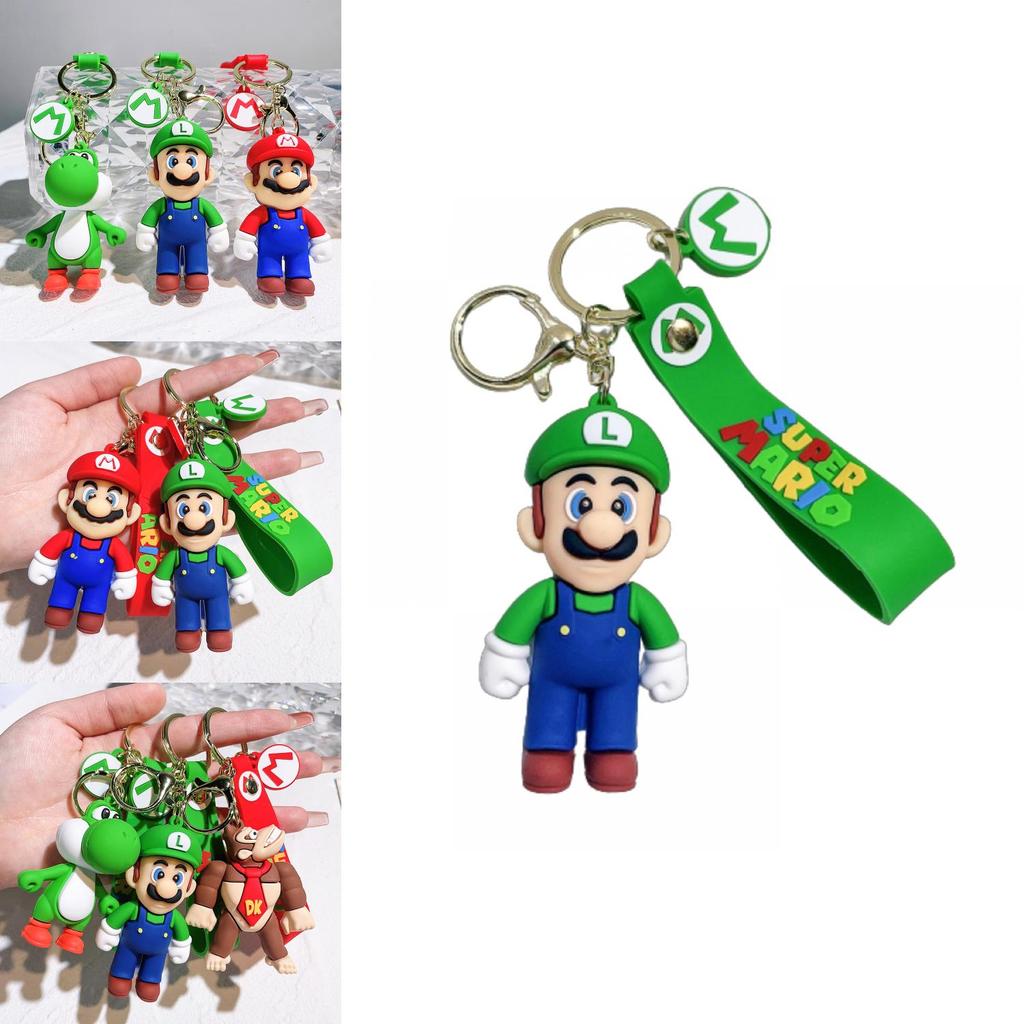 Cute Super Mario Keychain For Car And Bag Decorations Soft Pvc Material