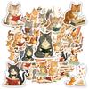35-100pcs Cat Reading Stickers Funny Meme Stickers Pack Animal Cartoon Decals Cute Sealing Labels Reward Stickers Gift