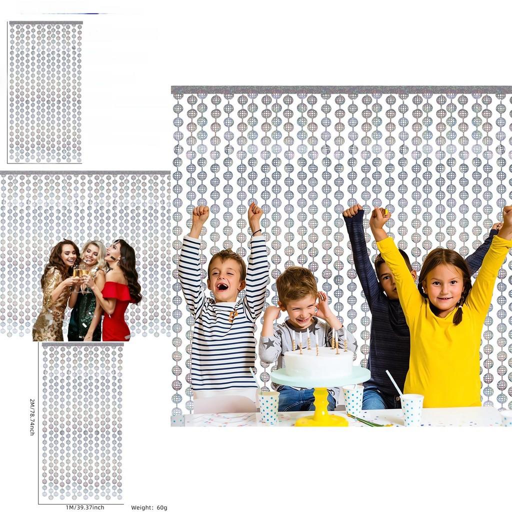 Silver Ball Disco Rain Curtain For Stunning Birthday Party Decor And Wedding Backdrop