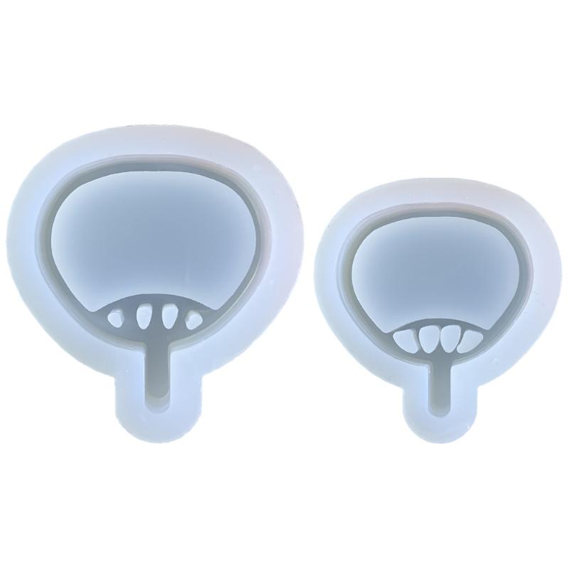 Cute Fan Shaped Shaker Silicone Moulds Resin Shaker Molds Resin Casting Mould Silicone Material for DIY Pendant Crafts