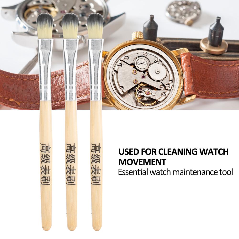 3pcs Watch Small Parts Watch Movement Cleaning Brush Watch Part Repair Tool