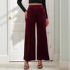 2025 Summer European & American High-Waist Velvet Wide-Leg Pants for Women