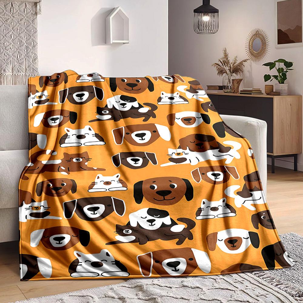 1pc Pets Animals Blanket, Lightweight Flannel Throw Blanket for Sofa, Bed, Travel, Camping, Living Room, Office, Couch, Chair, and Bed