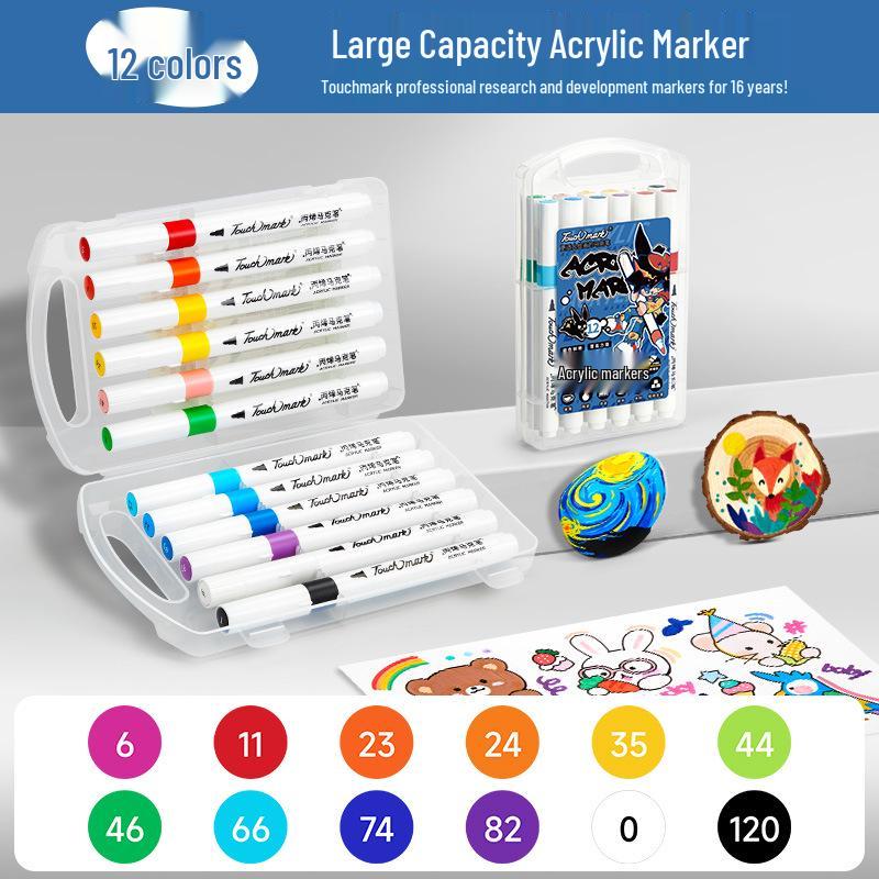 Touchmark Kids  Acrylic Markers - No-Press, Waterproof, Fade-Resistant