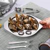 Metal Seafood Utensils Stainlesss Steel Escargots Dish and Tongs Set Snail Bakings Plate with Clamps Kitchenwares