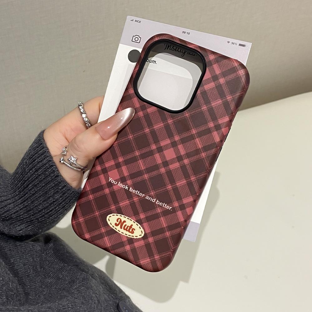 Apple 17/16Promax magnetic film mobile phone case is suitable for iPhone14 2-in-1 15 bracket protective case.